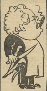 Al. Carnabel : caricatură din periodicul gălăţean „Acţiunea” din 8 apr. 1931 